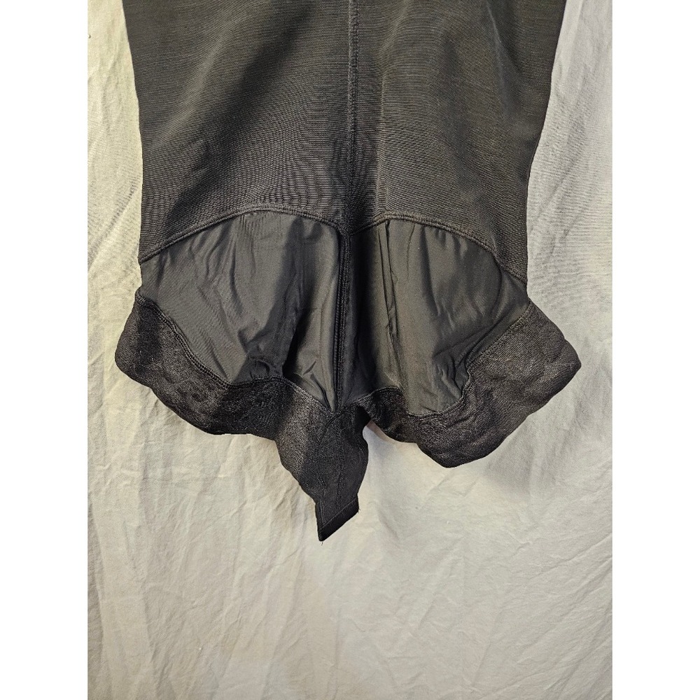 Shaperx Womens Black Compression Bodysuit Shapewear Front Zip Open Bust Medium - Picture 7 of 9